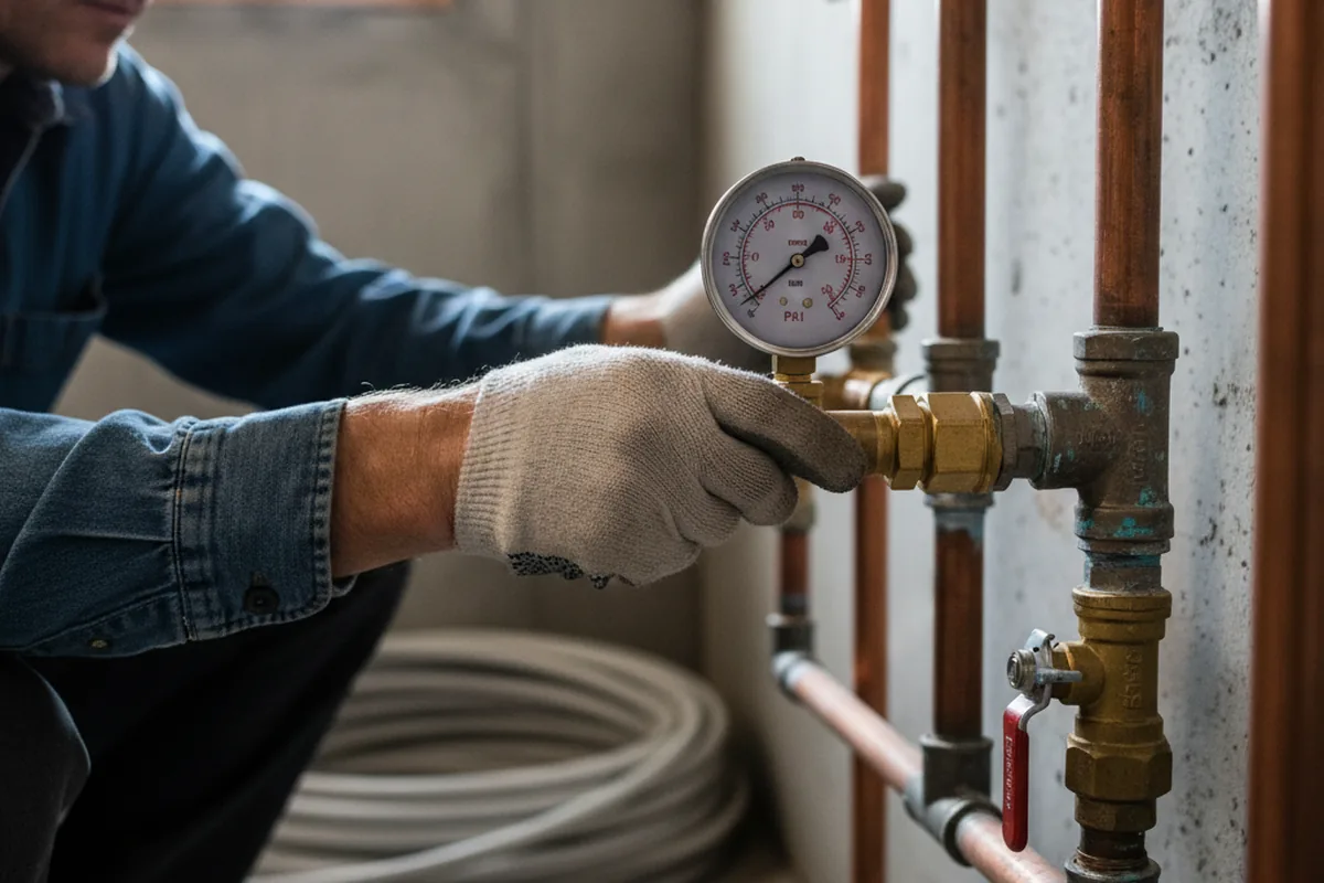 Pressure testing a repaired line during Water Line Repair in Arimo